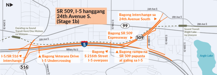 Nagbibigay ang proyekto ng mga bagong opsyon para sa lahat ng naglalakbay, kabilang ang bagong access sa I-5 mula sa Veterans Drive at bagong access sa Sea-Tac International Airport sa pamamagitan ng SR 509 Expressway. 