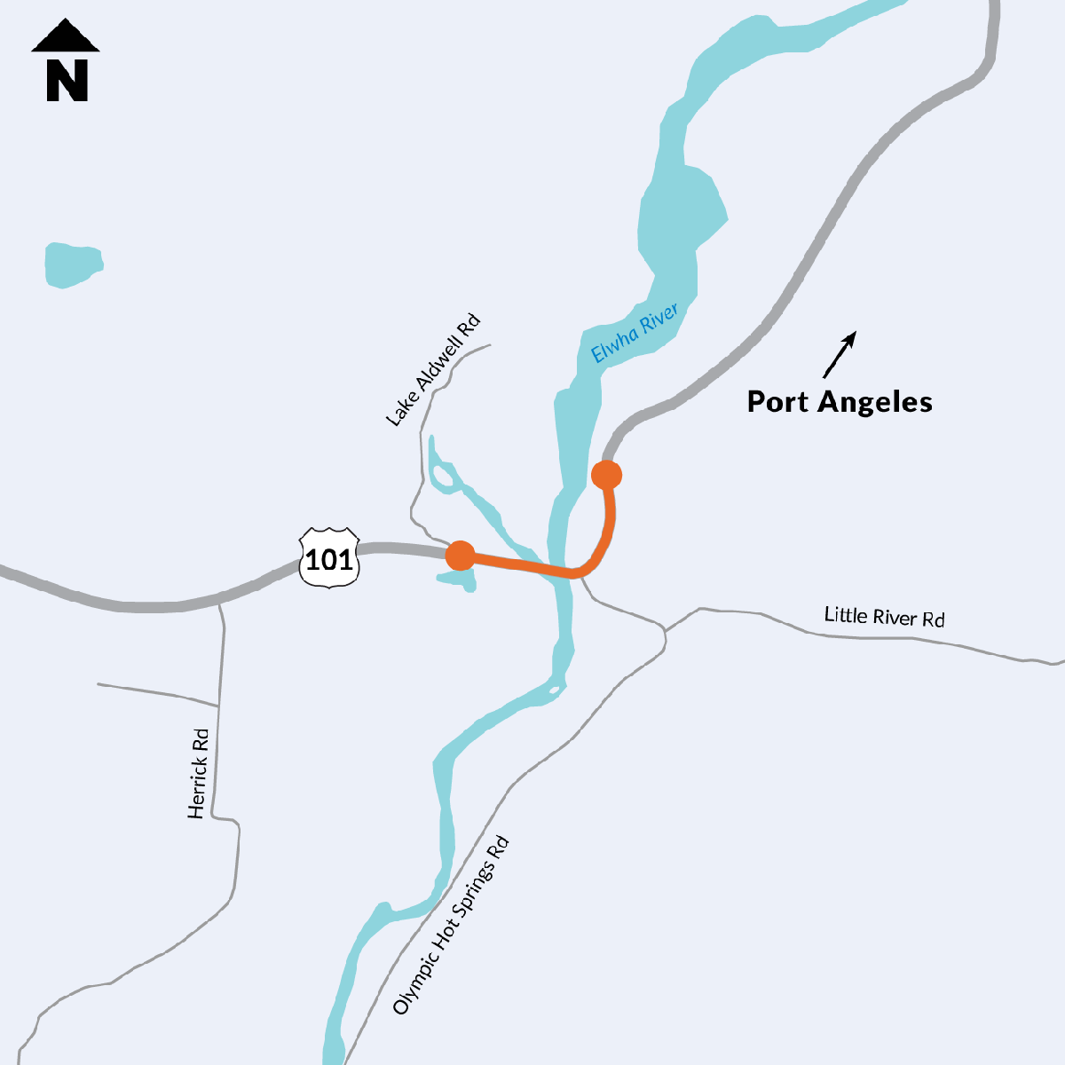 Map of US 101 Elwha River Bridge – Bridge Replacement project map