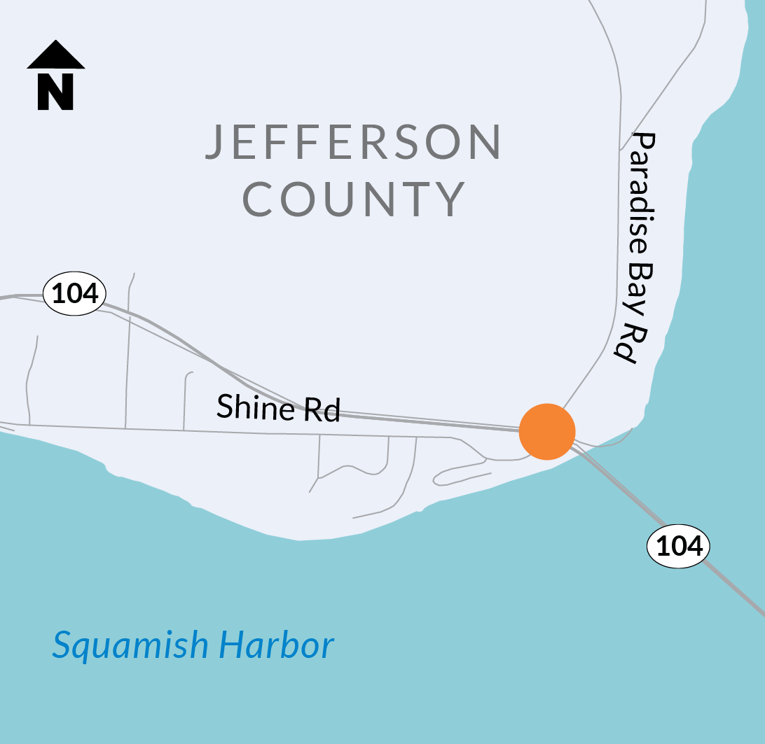 Map of SR 104 – Paradise Bay – Shine Road – Intersection Safety Improvement project area
