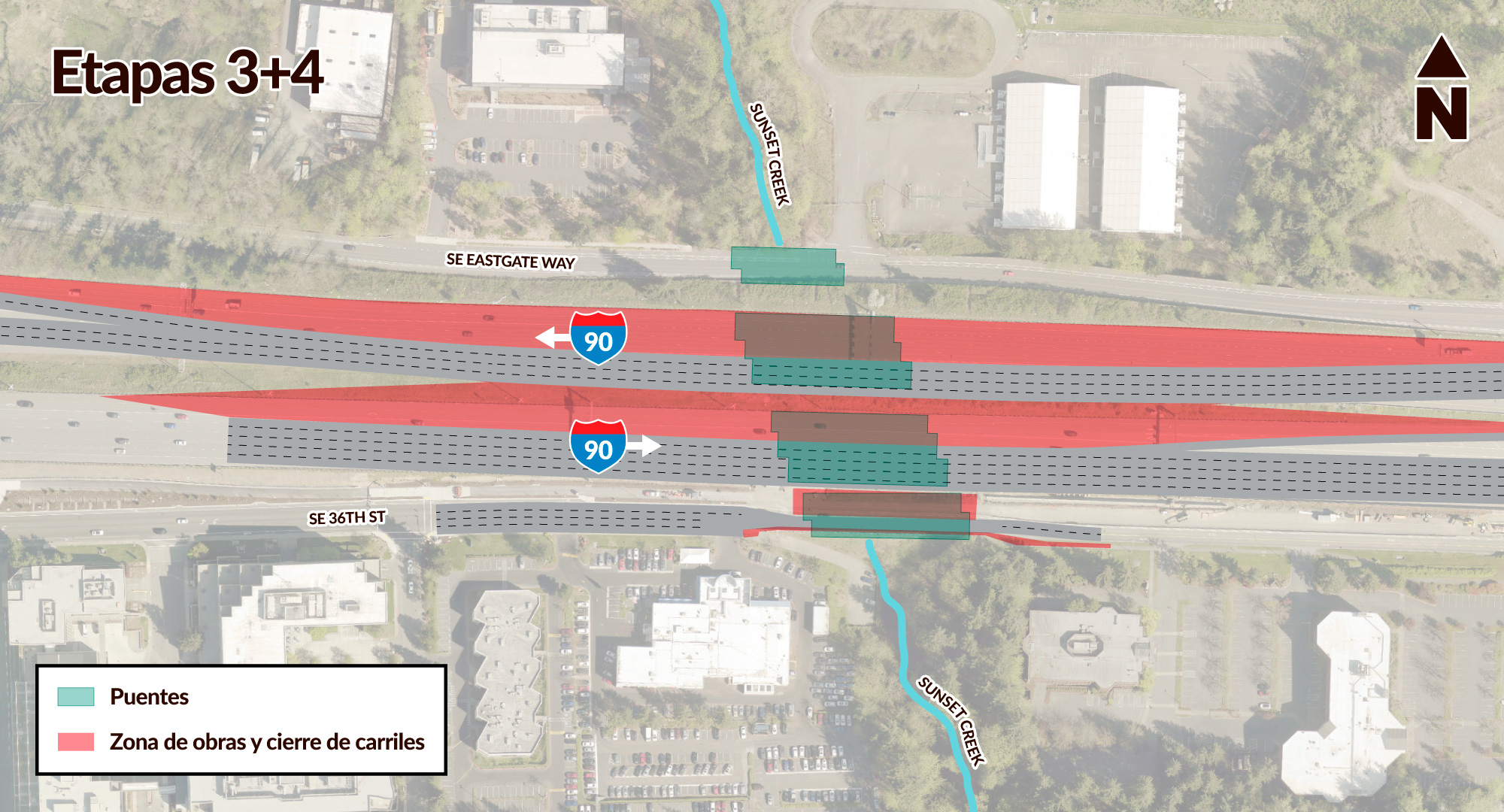 I-90 West Fish Passage – Sunset Creek construction stages 3 and 4