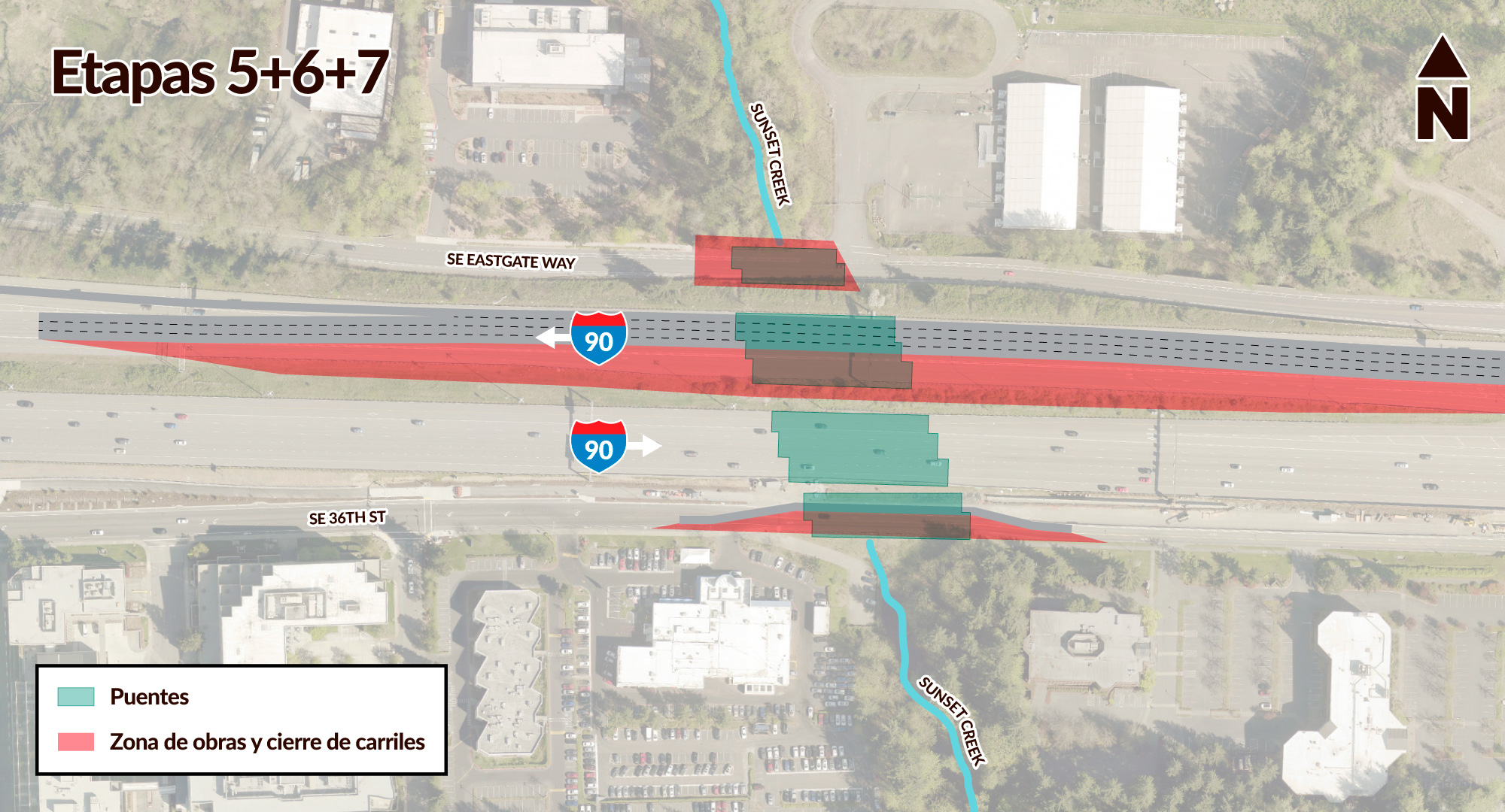 I-90 West Fish Passage – Sunset Creek construction stages 5, 6 and 7