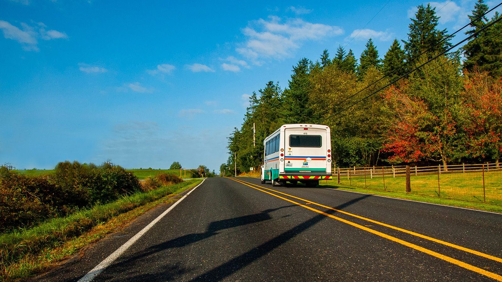 Shuttle bus near JBLM