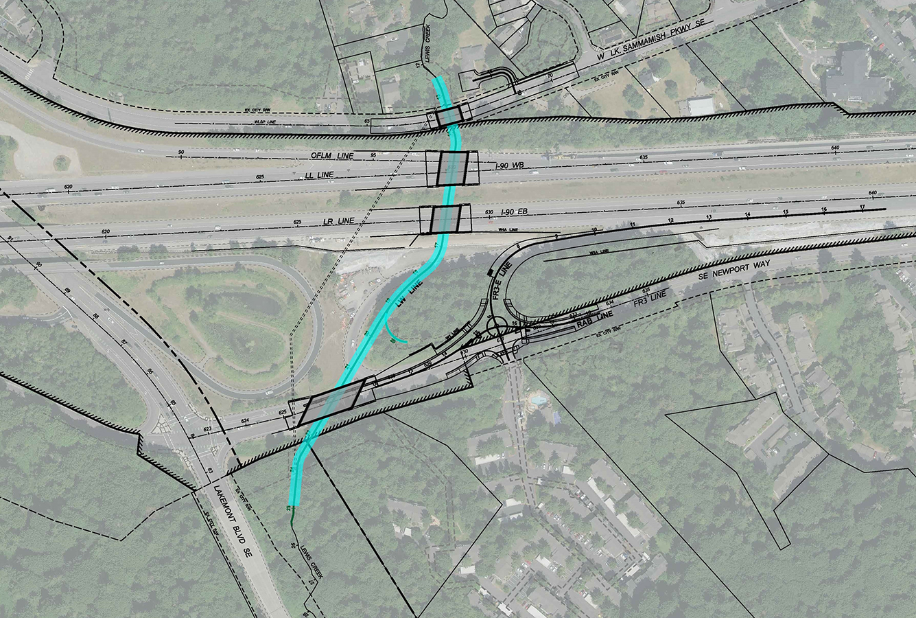 Map of anticipated traffic impacts due to phased construction for the Lewis Creek project