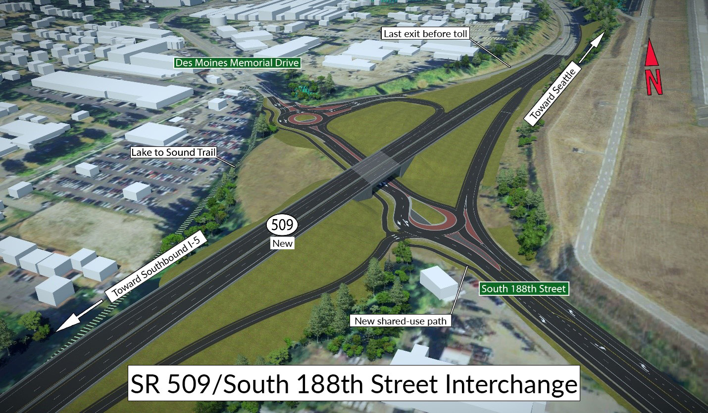 Rendering of the SR 509/South 188th Street Interchange