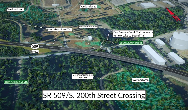 Rendering of the SR 509/South 200th Street Crossing