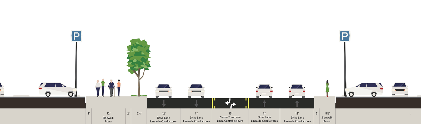 Graphic showing cross-section of option 1