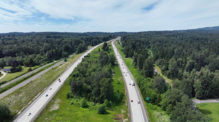 I-5 near Stanwood aerial photo