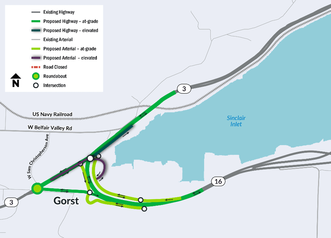 Map showing Alternative A-2