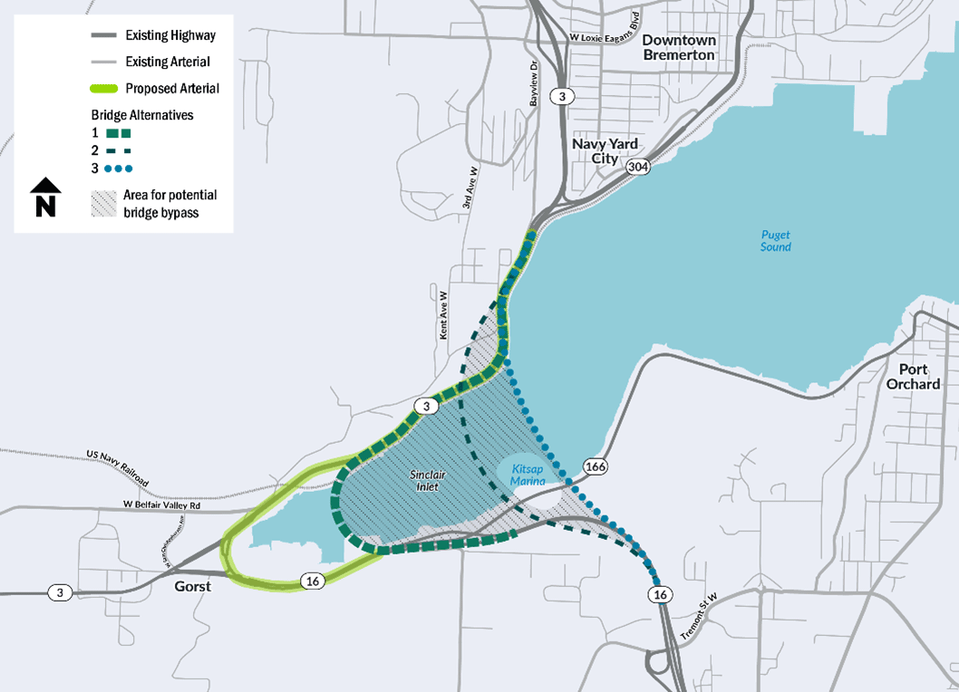 Map showing Alternative B