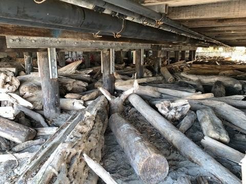 Photo showing debris below the terminal