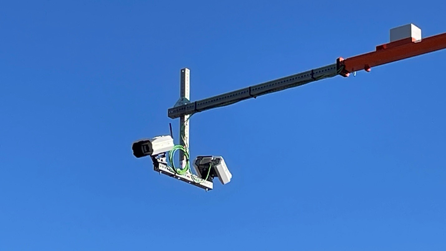 Close up of a speed camera during testing