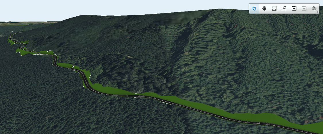 Rendering of preliminary concept of using current detour alignment